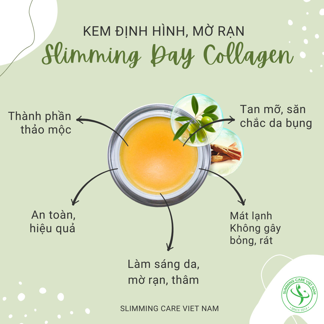 Kem Tan Mỡ Bụng Slimming Day Collagen Olive Thế Hệ Mới - Tan Mỡ Mờ Rạn Hiệu Quả Slimming Care