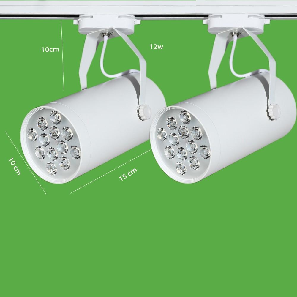 Bộ 2 đèn led rọi thanh ray 12w vỏ trắng ánh sáng trắng/vàng kèm 1 thanh rọi rọi 1 mét màu trắng