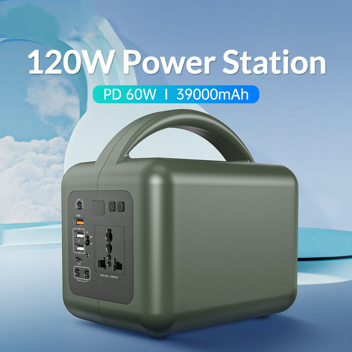 Trạm sạc pin sử dụng điện 220V di động GreenPower Trip 120w 39000mAH có đèn pin