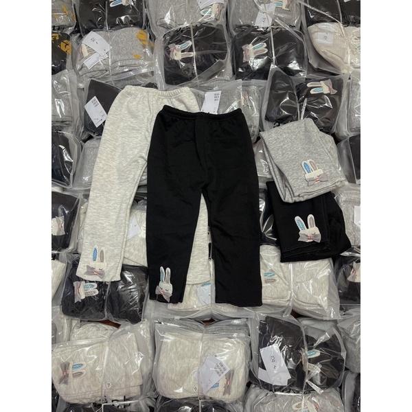 SET 2 QUẦN LEGGING TAI THỎ ĐEN/XÁM