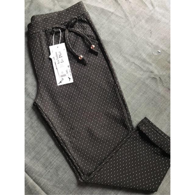 Quần cotton gân chấm Bi Hàn Quốc