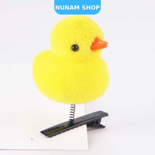 Kẹp tóc lò xo vịt vàng hoặc trái tim đáng yêu xinh xắn Nunam Shop