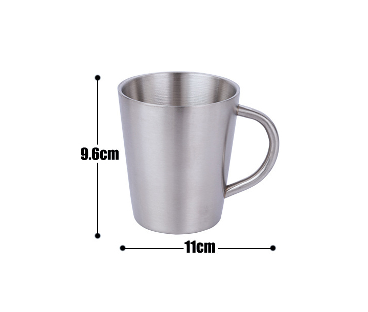 Ly Cốc Uống Nước Inox 304 Giữ Nhiệt tiện dụng Thích hợp cho uống Cafe Nóng hay Nước Ngọt, Bia lạnh đều được Màu inox nguyên bản,Kích Thước 9,6 x 11cm - Cốc Inox giữ nhiệt được làm từ Inox 304 Cao Cấp không gỉ