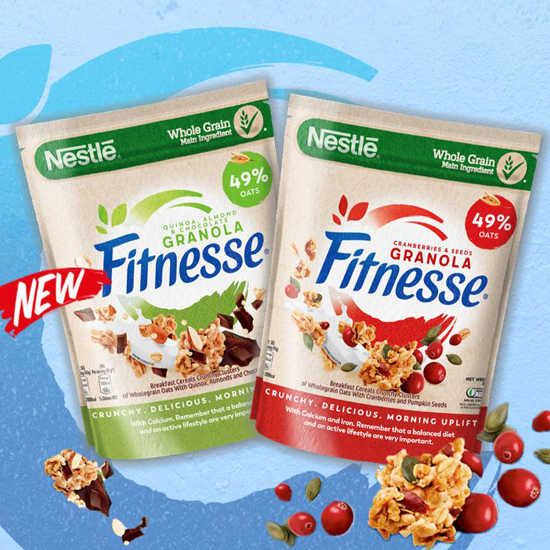 Ngũ cốc ăn sáng Fitnesse Granola Diêm Mạch, Hạnh Nhân & Sô Cô La (gói 300g)