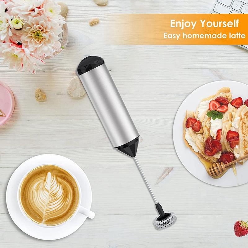 Bọt Sữa Cầm Tay, Cà Phê Frother Với Đĩa Đơn Và Đôi Mùa Xuân Đánh Đầu, Hoạt Động Bằng Pin Tự Động Máy Tạo Bọt