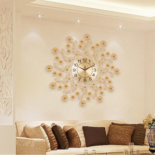 Đồng Hồ Trang Trí Hoa Lộc Vàng -
