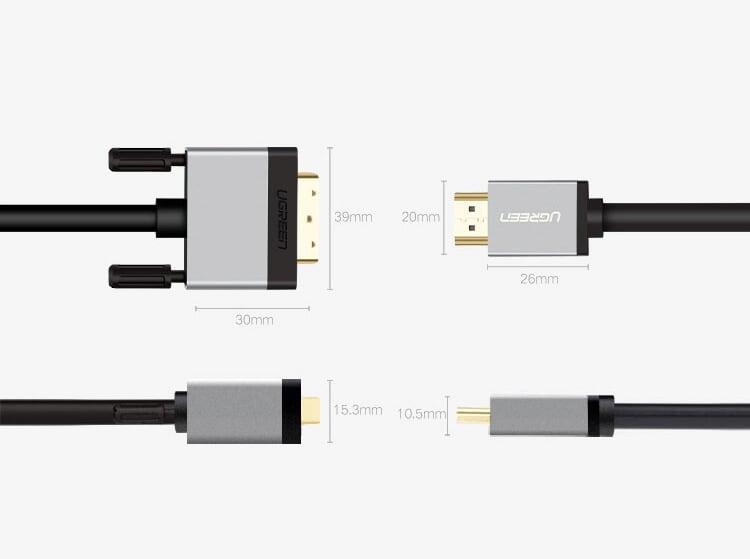 Ugreen UG20893HD128TK 15M màu Đen Cáp chuyển đổi HDMI sang DVI 24 + 1 thuần đồng cao cấp - HÀNG CHÍNH HÃNG