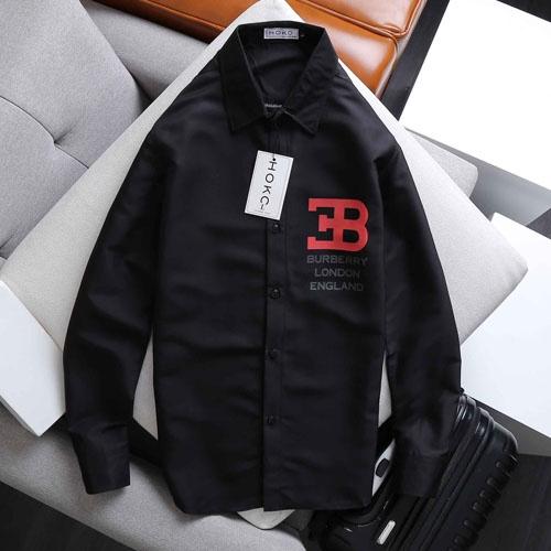 Áo sơ mi in thêu tay dài in chữ tb