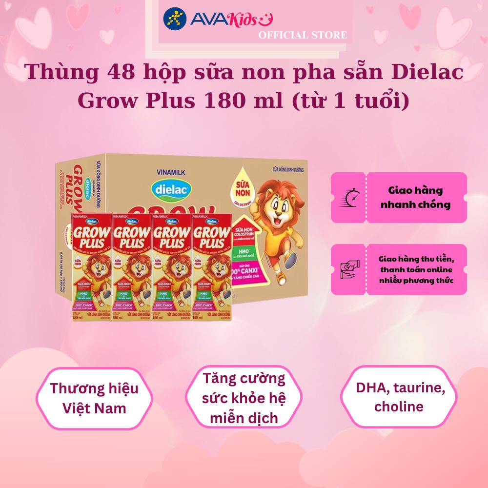 Thùng 48 hộp sữa non pha sẵn Dielac Grow Plus 180 ml (từ 1 tuổi)