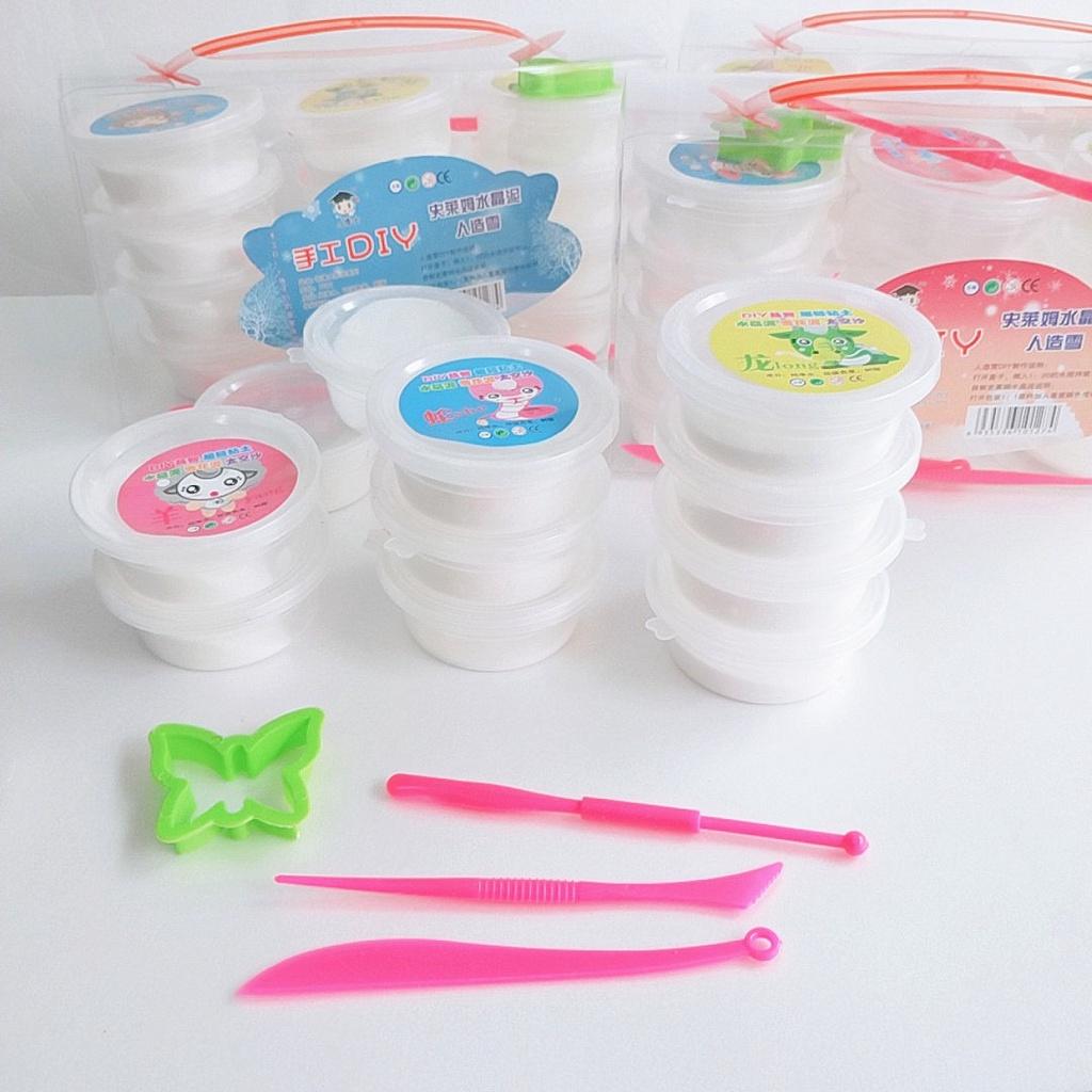 Hộp 12 hũ slime mây màu trắng dạng sữa bò cực đẹp nhũ đa dạng đồ chơi slam squishy