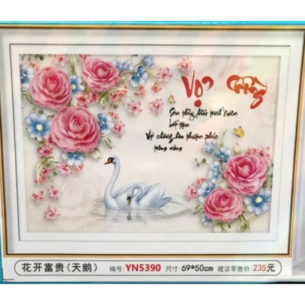Tranh Đính Đá Vợ Chồng Thủy Chung  - YN5390