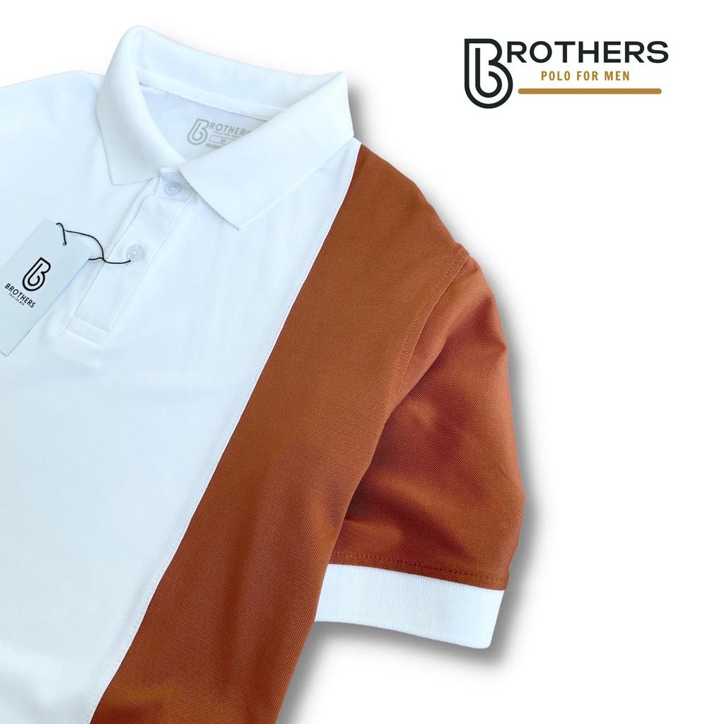 Áo thun POLO nam DOLI phối dọc mới, cổ trụ bẻ, vải cá sấu cotton cao cấp, phom chuẩn, trẻ trung - BROTHERS