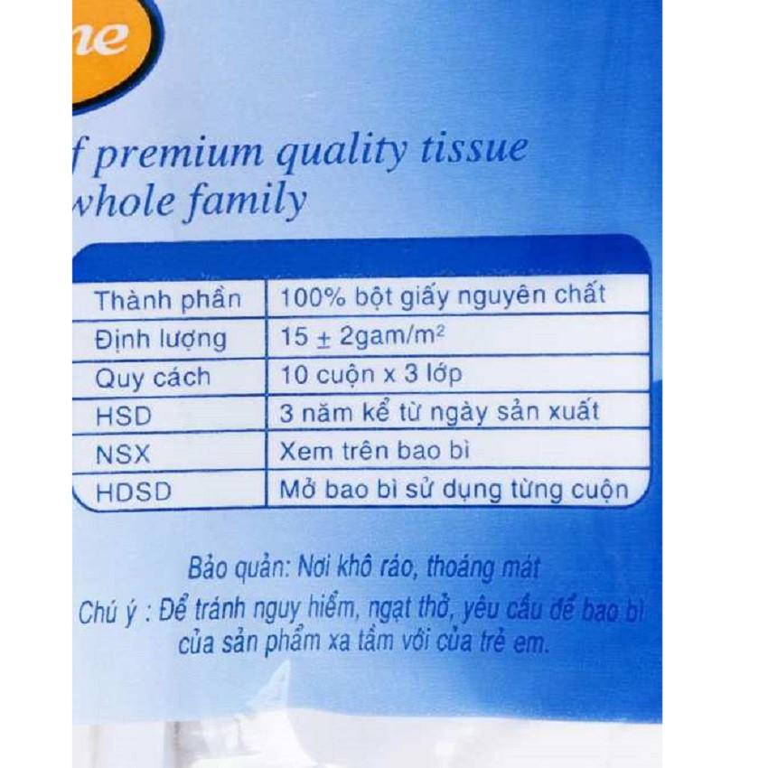 Giấy vệ sinh Elene xanh 10 cuộn 3 lớp không lõi