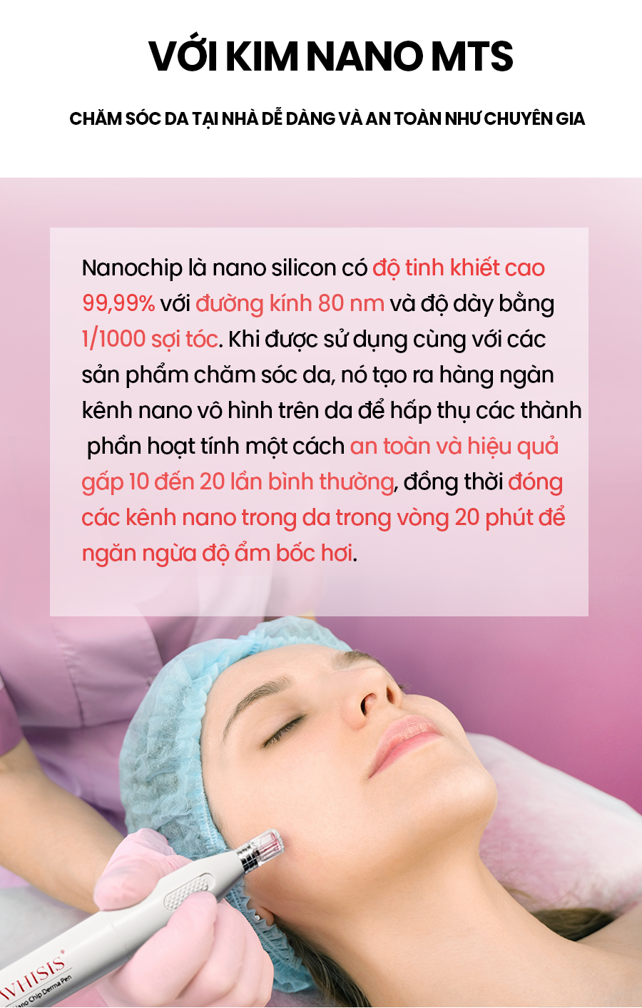 Máy Đẩy Tinh Chất WHISIS Nano Chip Derma Pen Xóa Mờ Sạm Nám, Tái Tạo Da