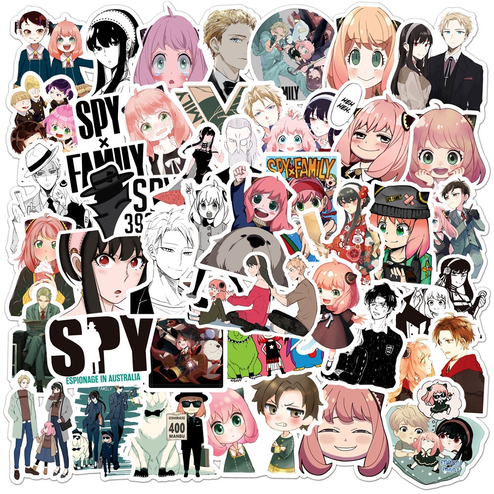 50 hình dán Sticker SPYxFAMILY không thấm nước dán laptop, nón bảo hiểm, xe, điện thoại, vali... 50 hình rời không lặp lại