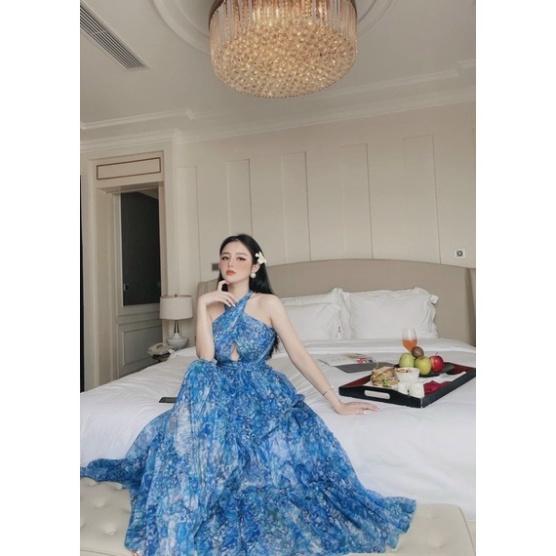 Đầm maxi hoa đi biển hở lưng gợi cảm ivy fashion - Free size dưới 55kg đi biển dự tiệc dạo phố bigsize gợi cảm sexy