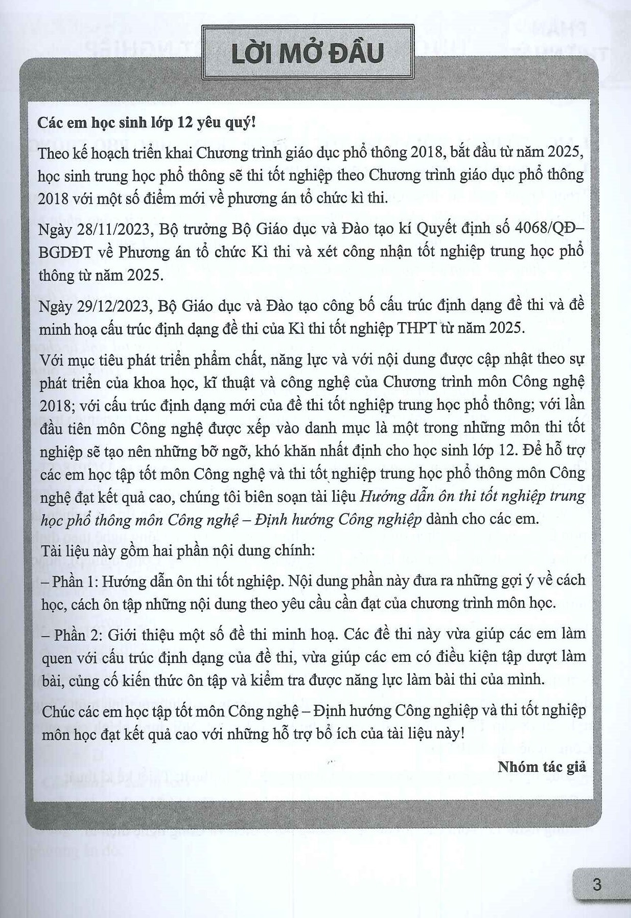 Hướng Dẫn Ôn Thi Tốt Nghiệp THPT Môn CÔNG NGHỆ ĐỊNH HƯỚNG CÔNG NGHIỆP