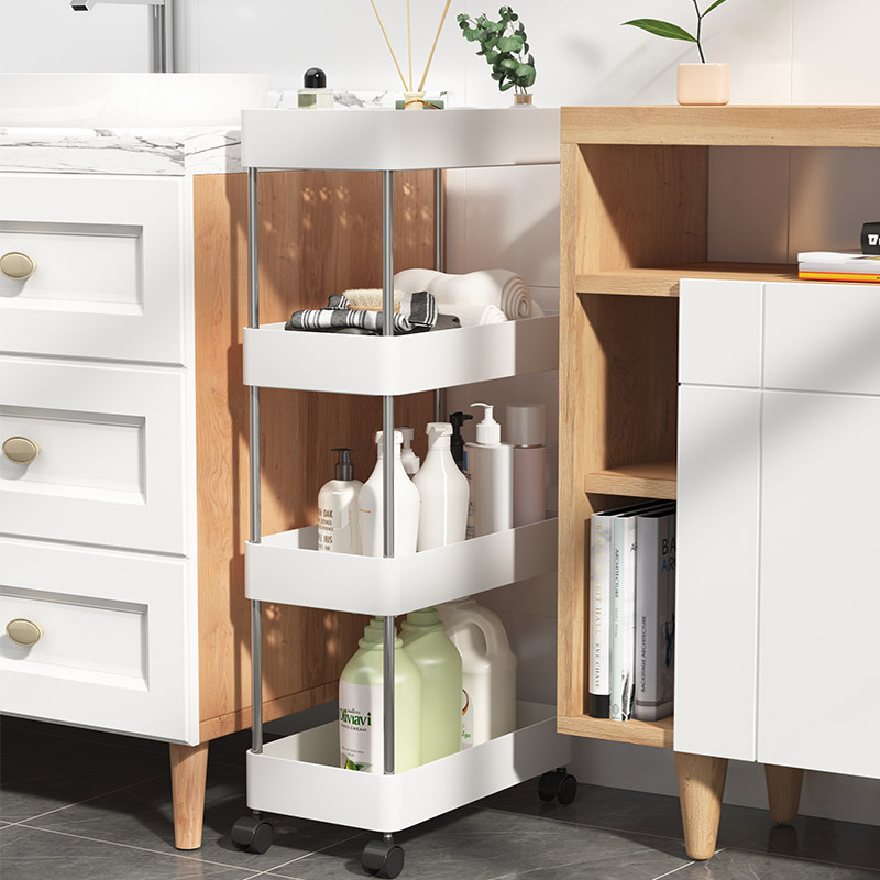 Kệ đẩy đựng đồ đa năng 4 tầng có bánh xe xoay 360 độ dành cho nhà tắm, nhà bếp, xe đẩy chuyên dụng spa G400-Keday-4T