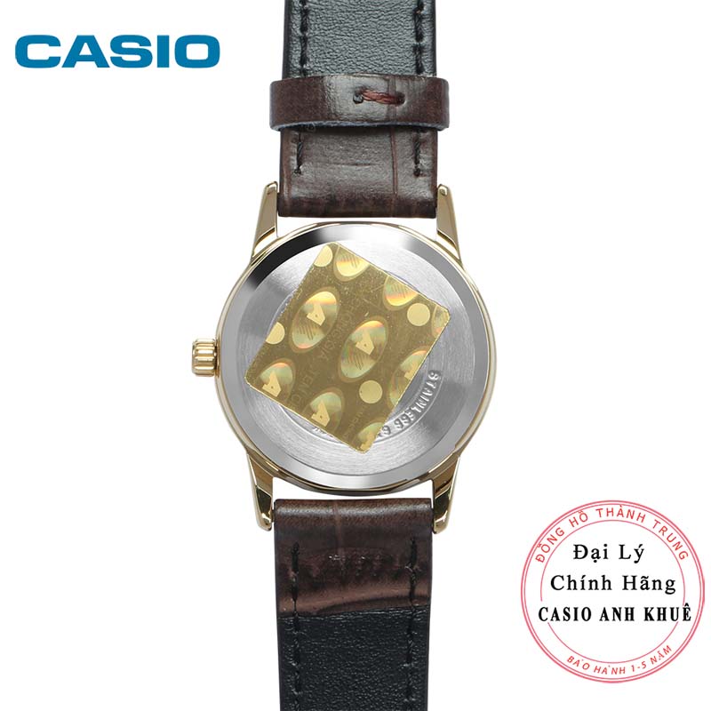 Đồng Hồ Nữ Casio LTP-V002GL-1B Dây Da - Mặt Số Viền Mạ Vàng