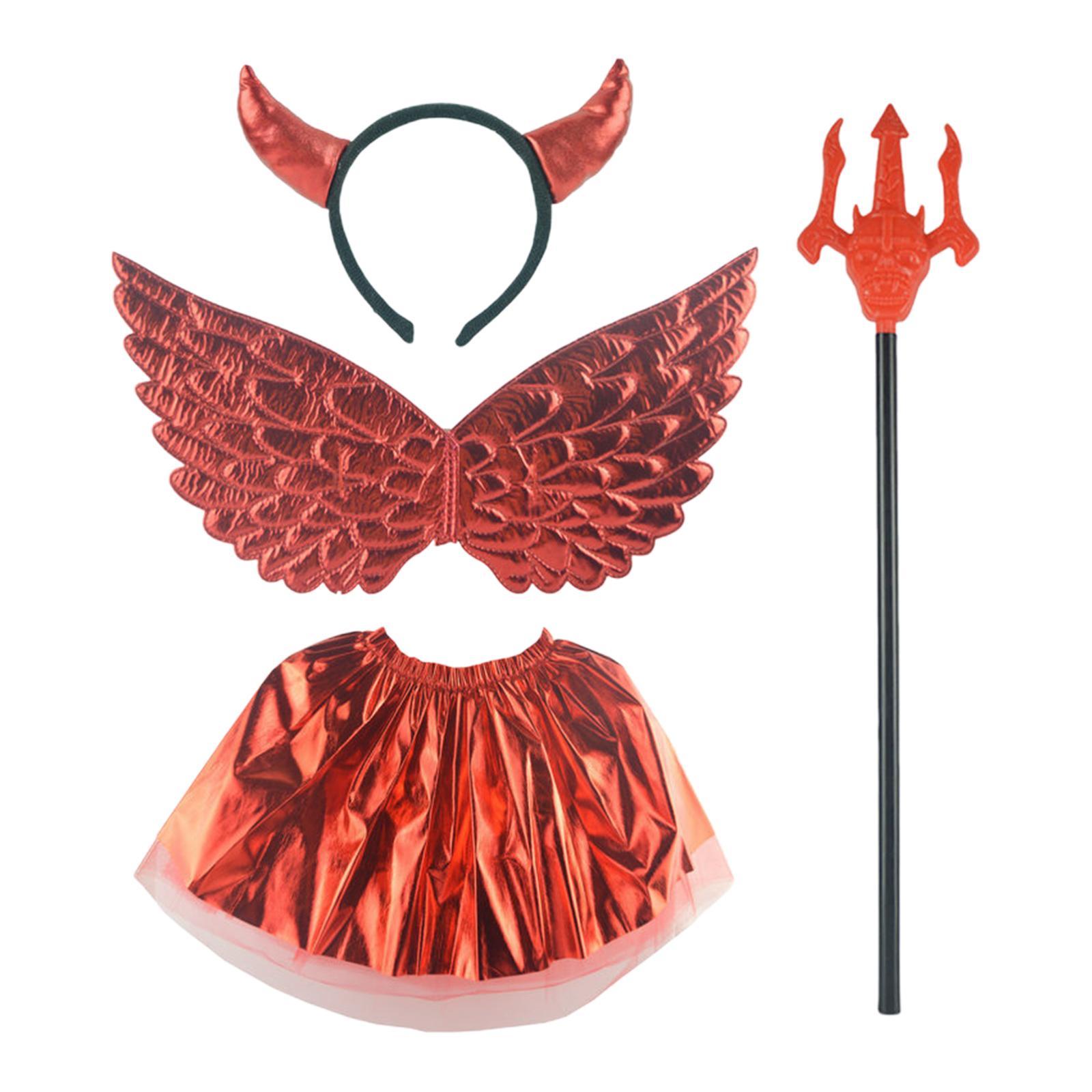 Halloween Devil Costume for Kids Playing Toys Party Gift Devil Hair Headband