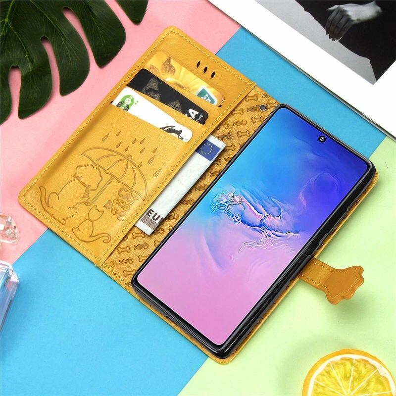 Bao da điện thoại dạng ví nắp lật in hình 3D cho Samsung A51 A71 A91 A01 Note9 A81 S10 Note10 Lite S20 Ultra S9 S8 Plus