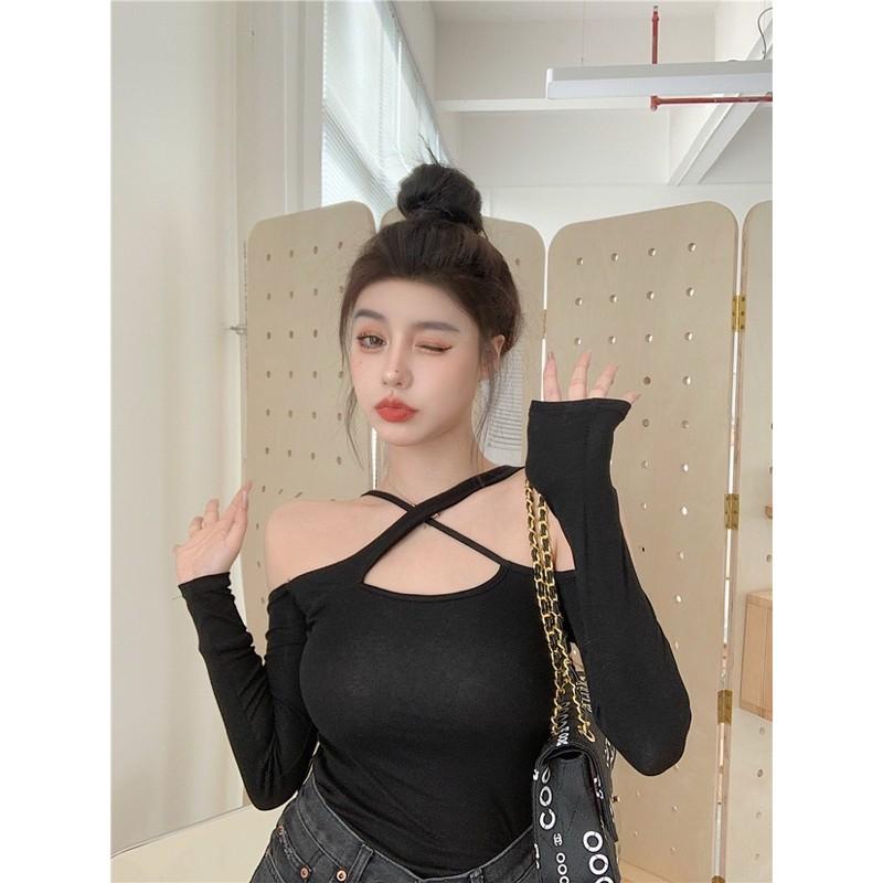 Áo thun dây chéo ngưc tay dài mua 1 được 2
