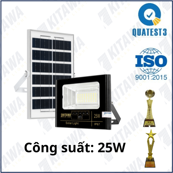 Đèn pha năng lượng mặt trời 25w Kitawa DP125