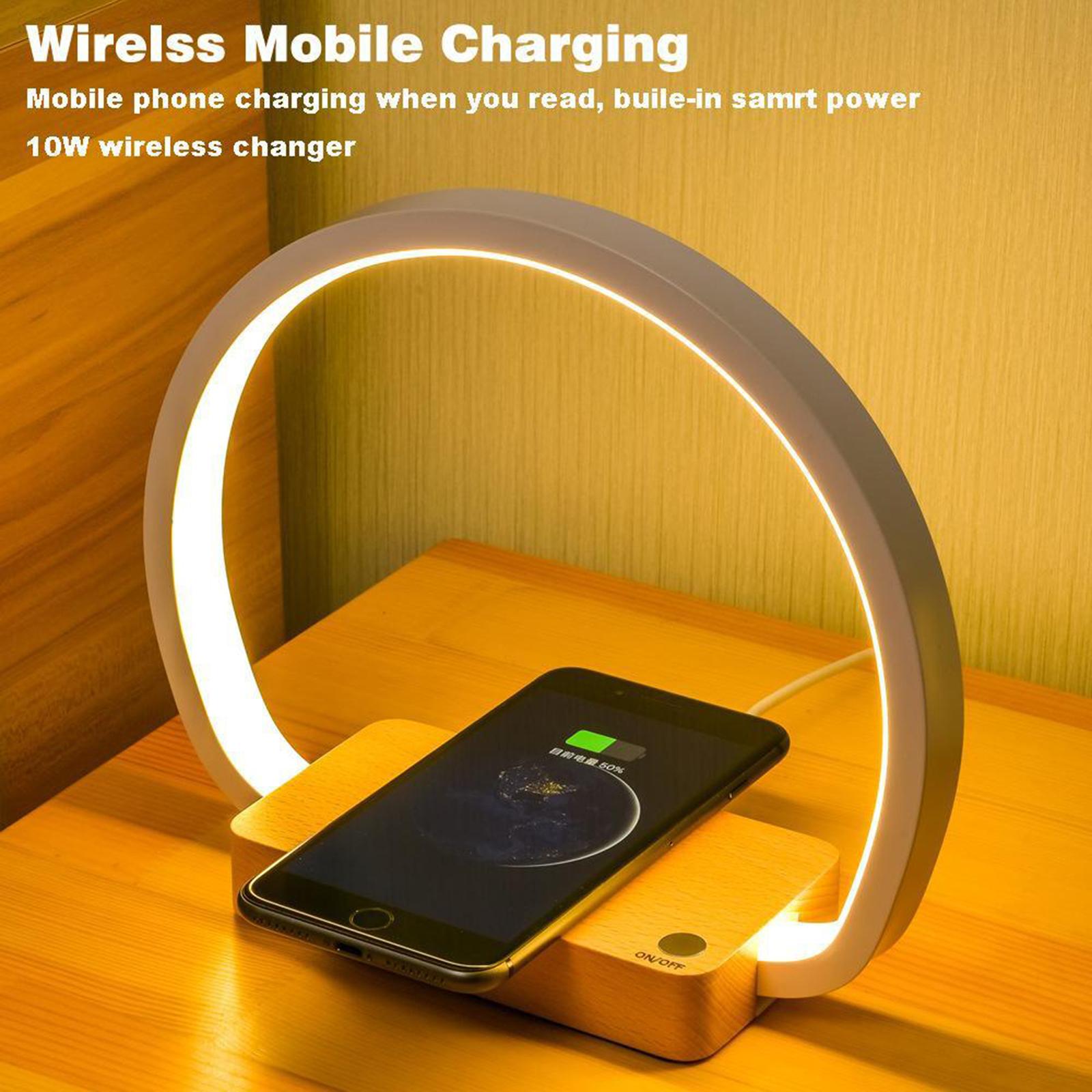 LED Desk Lamp with Qi-Enabled Wireless Fast Charger for Galaxy Note 8, S8, S8 Plus, S7, Galaxy S7 Edge & All Wireless charging enabled devices.