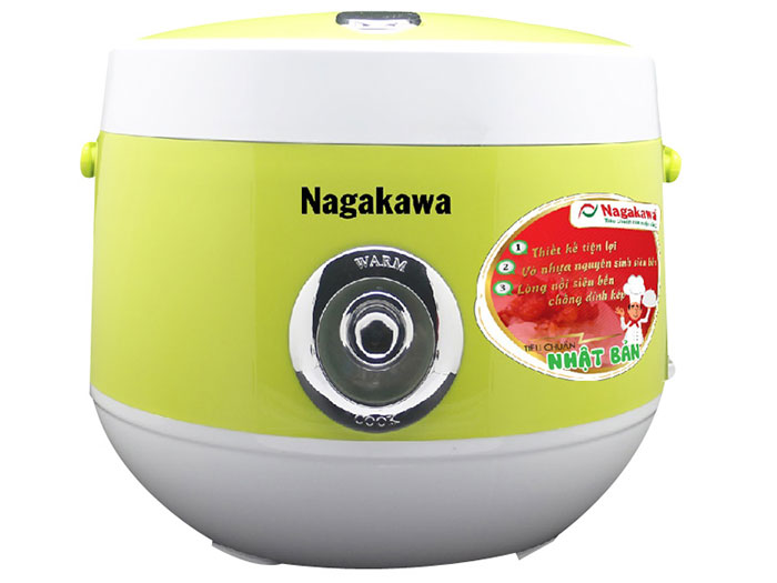 Nồi Cơm Điện Nagakawa NAG0101 - Trắng Vàng - Hàng Chính Hãng