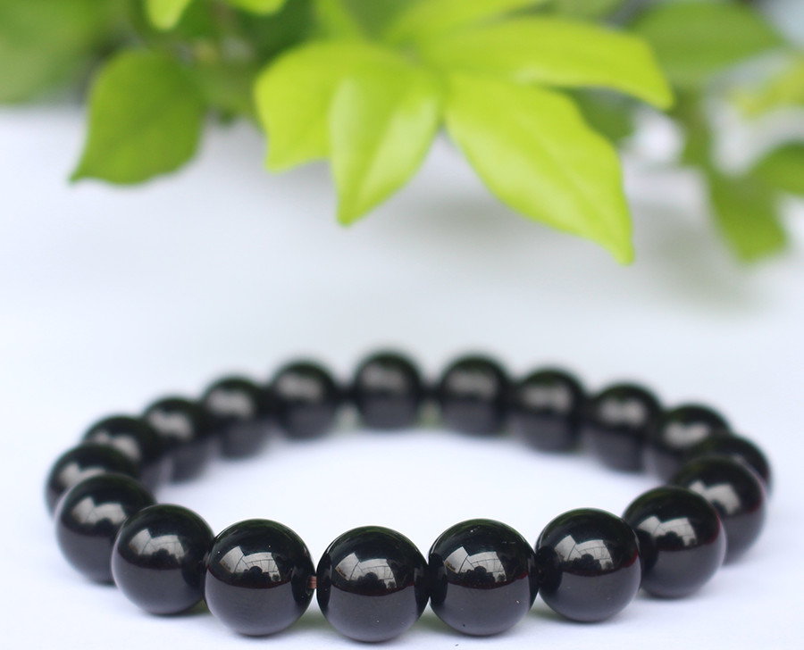 Vòng tay Đá Núi Lửa Obsidian tự nhiên cho Tuổi Hợi 10ly AKO5