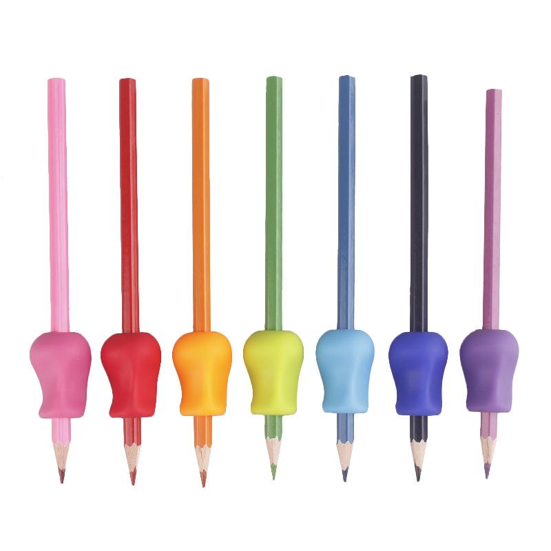 Tay cầm bút 7 mảnh, Tay cầm bút chì cho trẻ em, Dụng cụ viết sửa tư thế cầm tay silicone