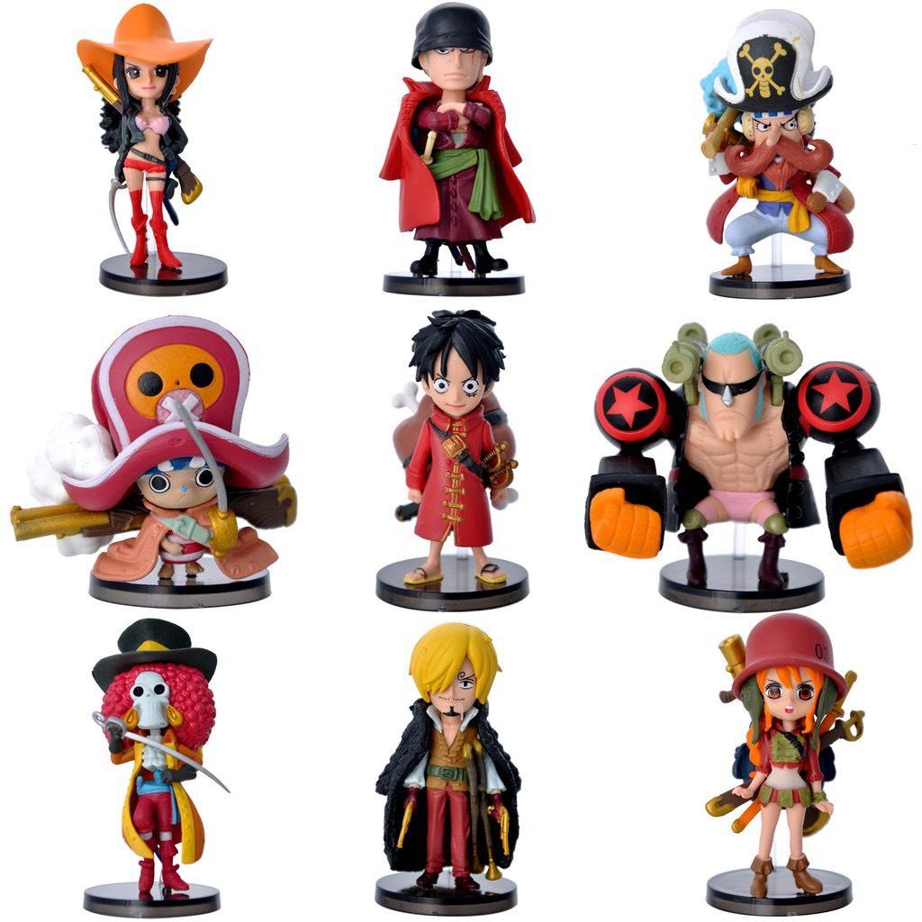 Sét mô hình 9 nhân vật chibi ONE PIECE - Team Luffy đảo hải tặc 6 - 10cm Đồ chơi quà tặng cho bé