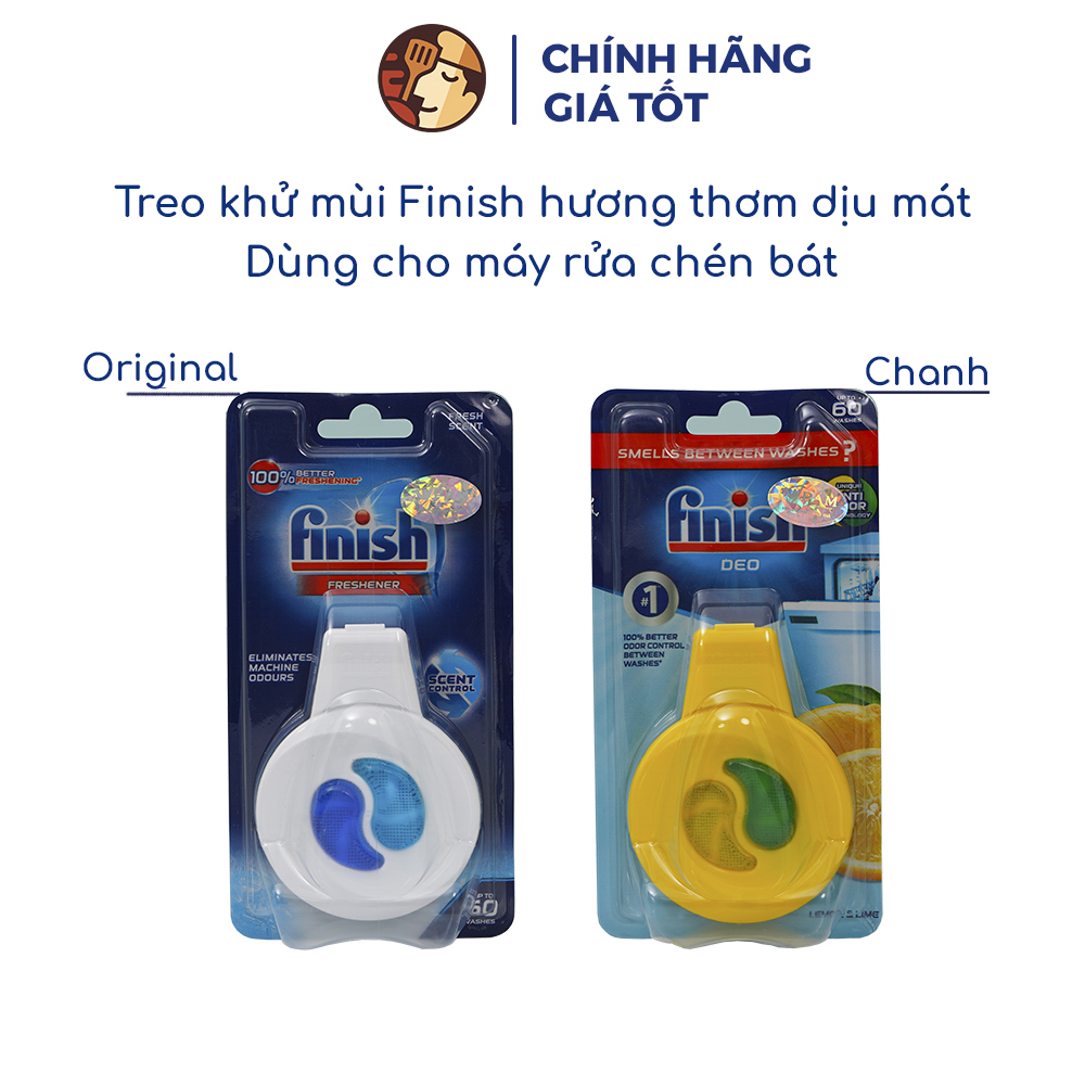 Treo khử mùi Finish chính hãng dùng cho máy rửa bát, hương thơm dịu mát, khử mùi hiệu quả