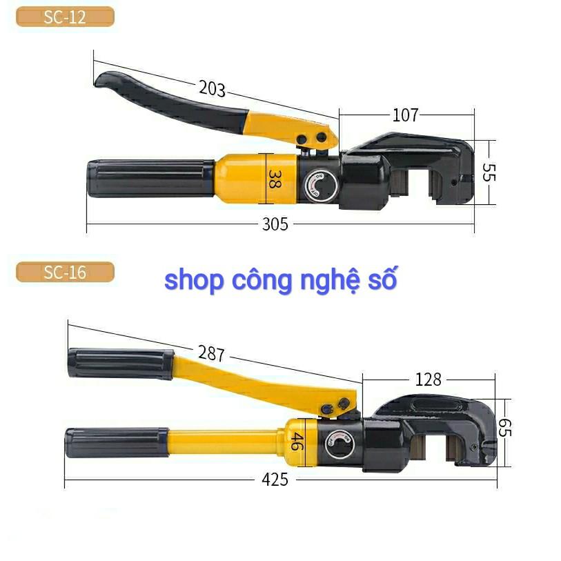 Kìm cắt sắt thủy lực SC-16 lực cắt lên đến 8 tấn hỗ trợ từ phi 04mm đên 16mm có hộp đựng