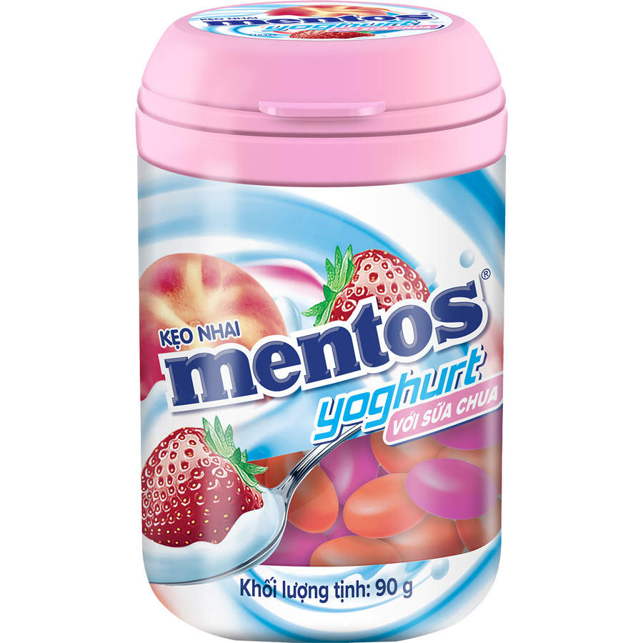Kẹo Nhai Mentos Sữa Chua lốc 6 hũ 90g