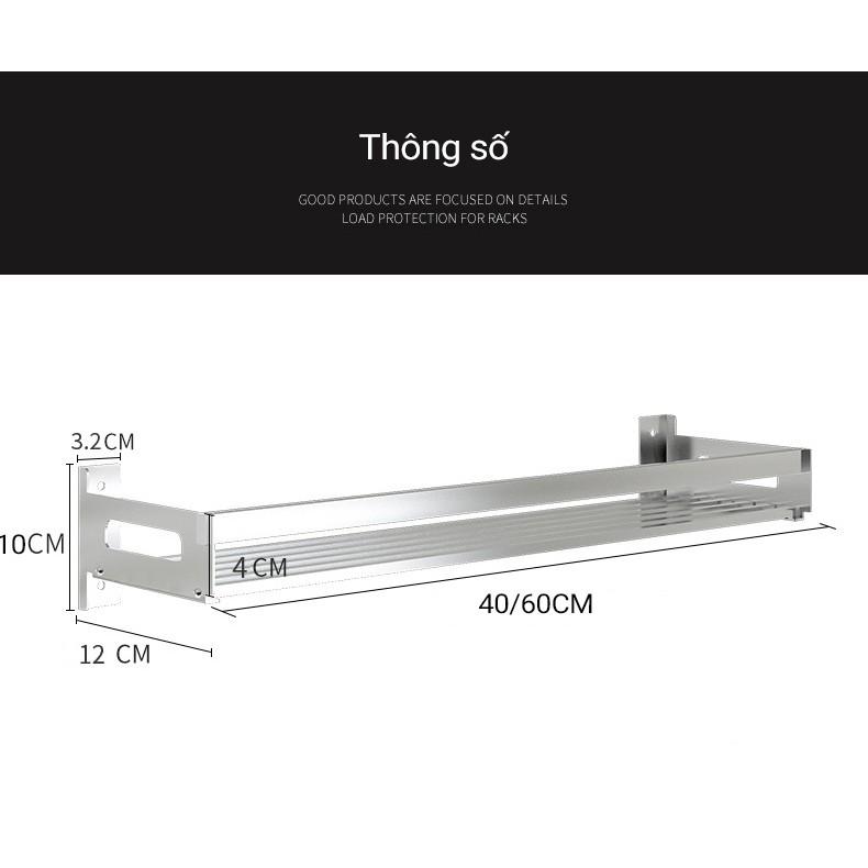 Kệ Đựng Gia Vị Nhà Bếp Gắn Tường tiện lợi Chất Liệu Thép Không Gỉ Inox 201 và inox 304 KT (40cm/60cm)