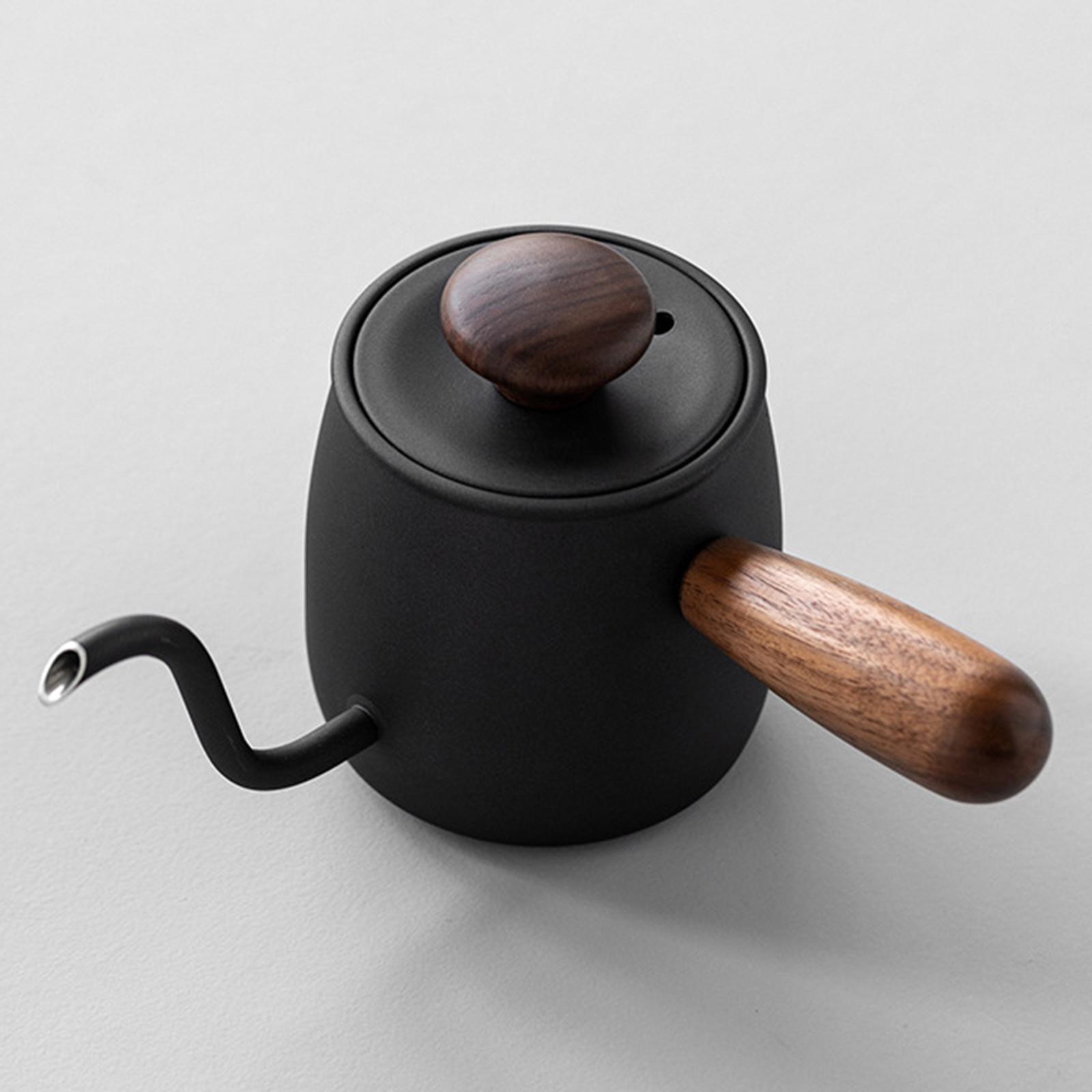 Long Narrow Stainless Steel Pour Over Kettle Black