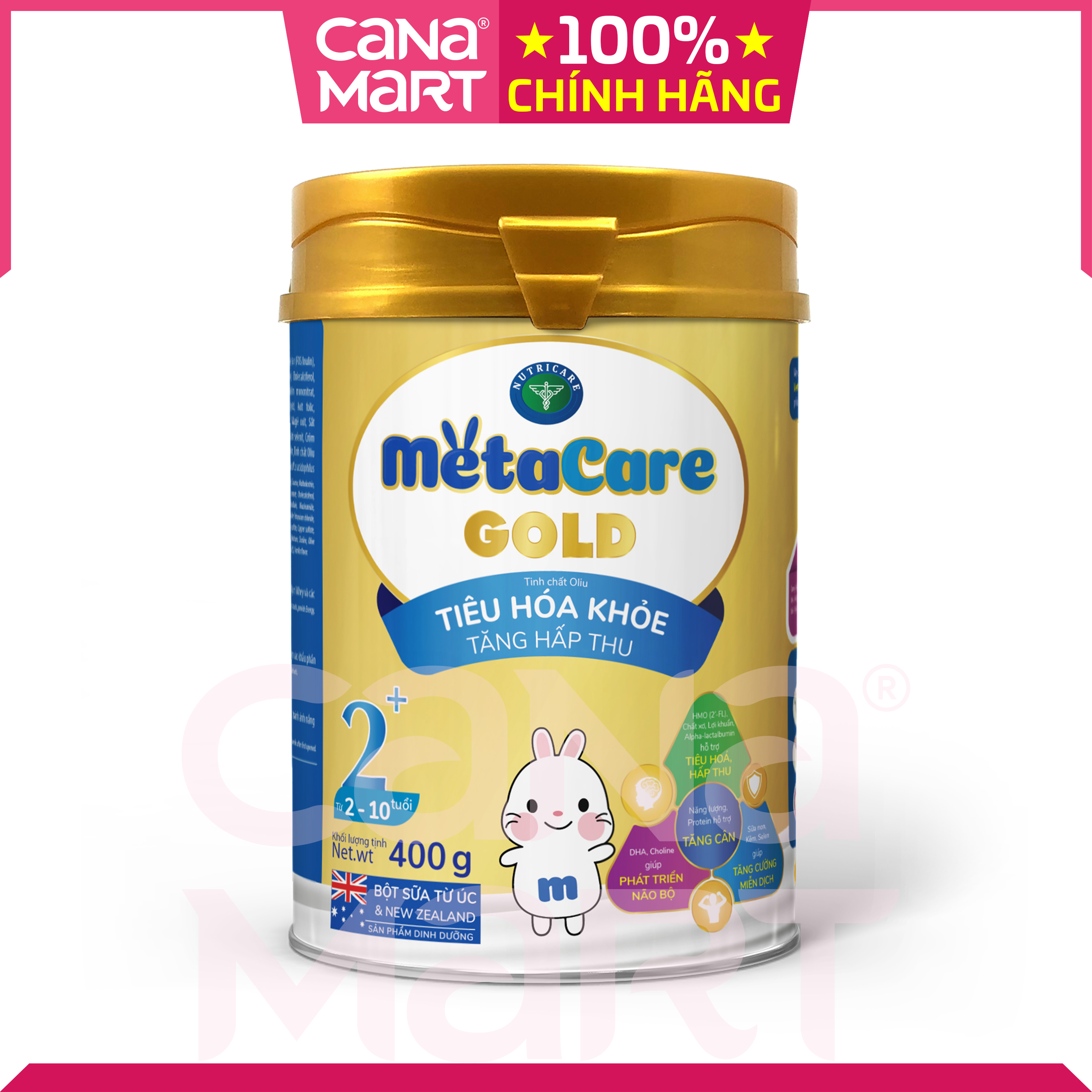 Sữa bột Nutricare MetaCare Gold 2+ giúp bé tiêu hóa khỏe, tăng hấp thu (400gr)