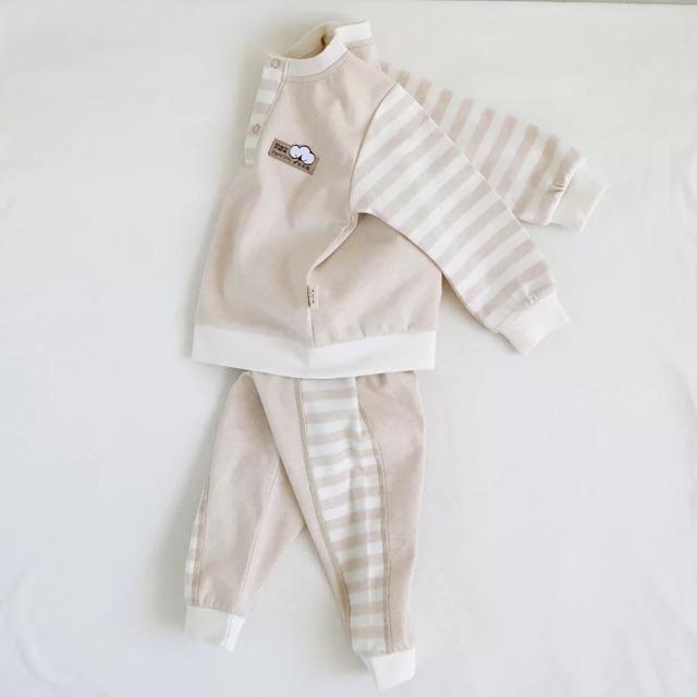 Bộ xuân thu 100% cotton hữu cơ cao cấp cho bé 3-36m