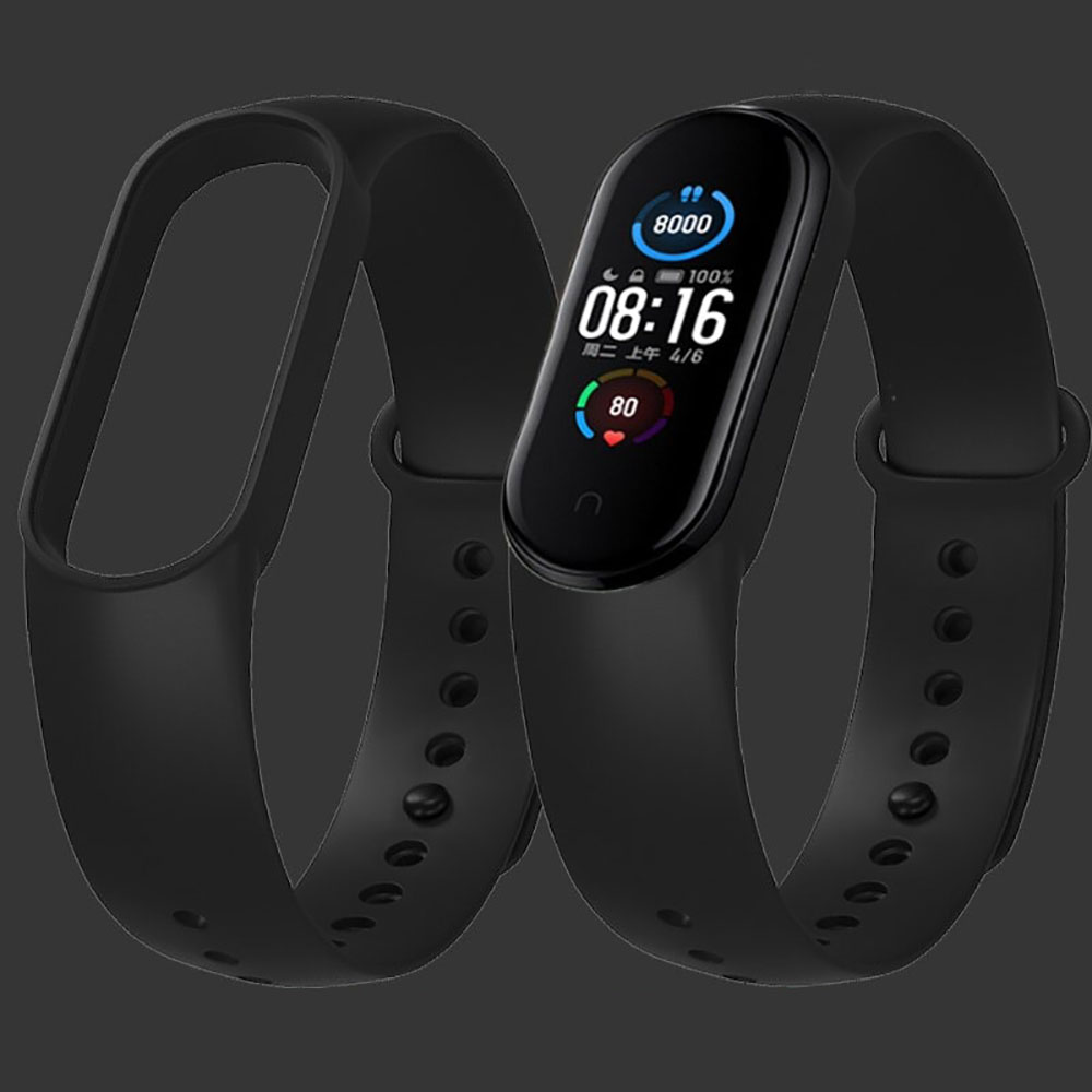 Dây cao su thay thế cho Vòng đeo tay Xiaomi Mi Band 5, không phù hợp Miband 3, Mi band 4 - Hàng Nhập Khẩu