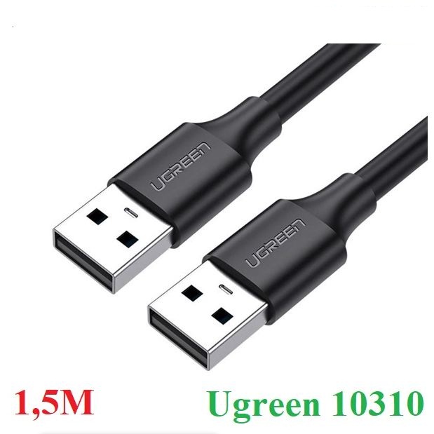 Dây USB 2.0 (đực sang đực) mạ vàng dài 1.5M UGREEN US102 10310 - Hàng Chính Hãng