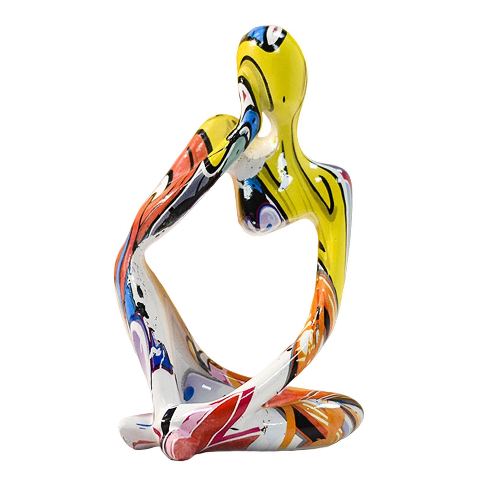 Abstract Thinker Statue Resin Sculpture Living Room Decor Figurine Handmade