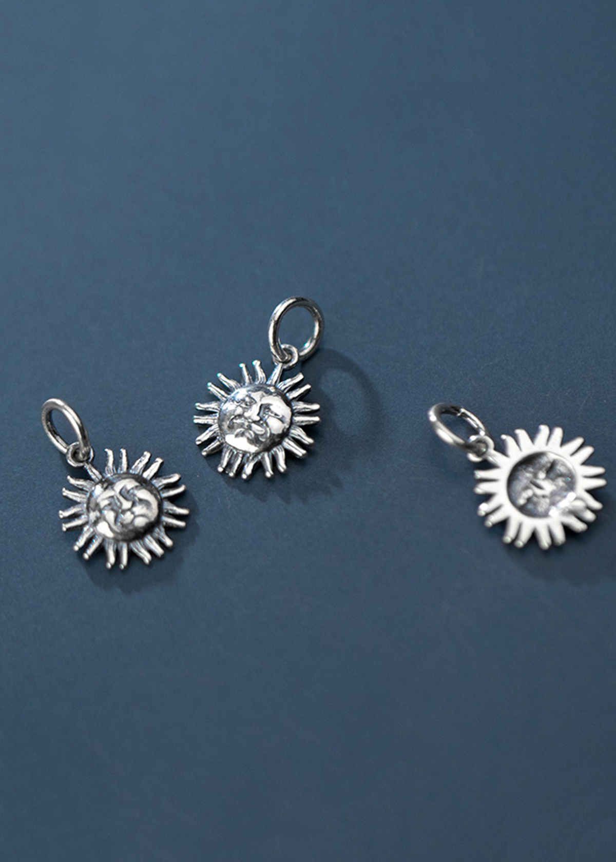 Combo 3 cái charm bạc hình mặt trời treo - Ngọc Quý Gemstones