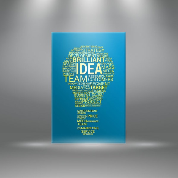 Tranh ghép chữ sáng tạo “IDEA..” | Tranh tạo động lực W3045 Canvas có viền - khổ đứng
