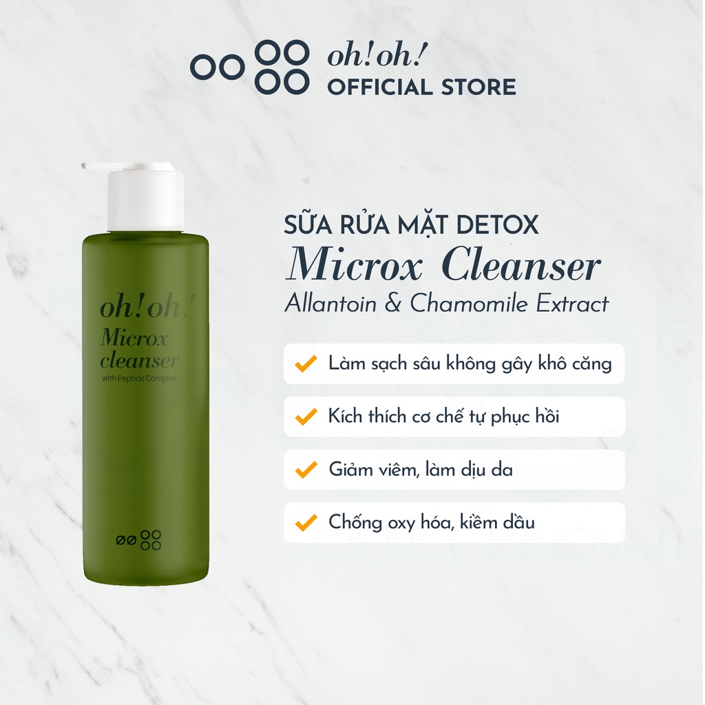 Sữa Rửa Mặt Làm Sạch Sâu Cho Mọi Loại Da oh!oh! Microx Cleanser (with Peptide Complex) (150g)