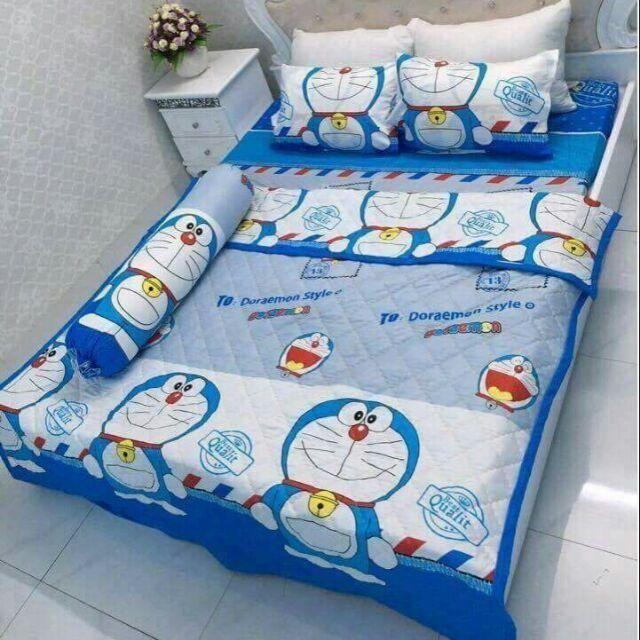 Trọn bộ 5 món chăn ga cotton chần gòn