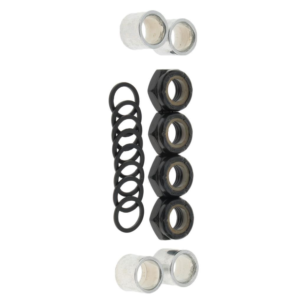 2x Skateboard Longboard Bearing Spacers Washers Rings Nuts Replacement Kit Outdoor Sports Small Tools Hardware