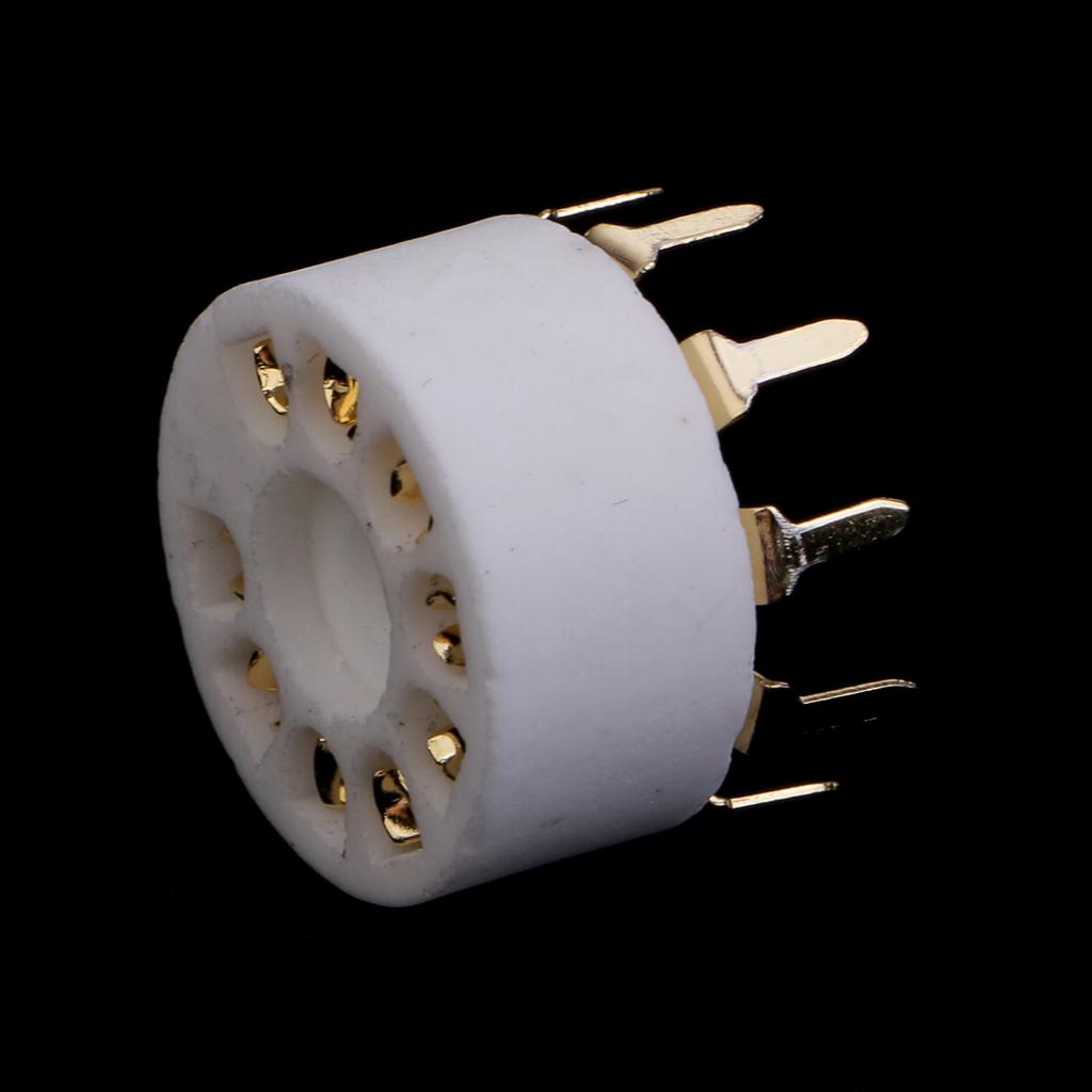 9pin PCB Mounting Vacuum Tube Socket GZC9-A-G For 12AX7 12AU7 12AT7