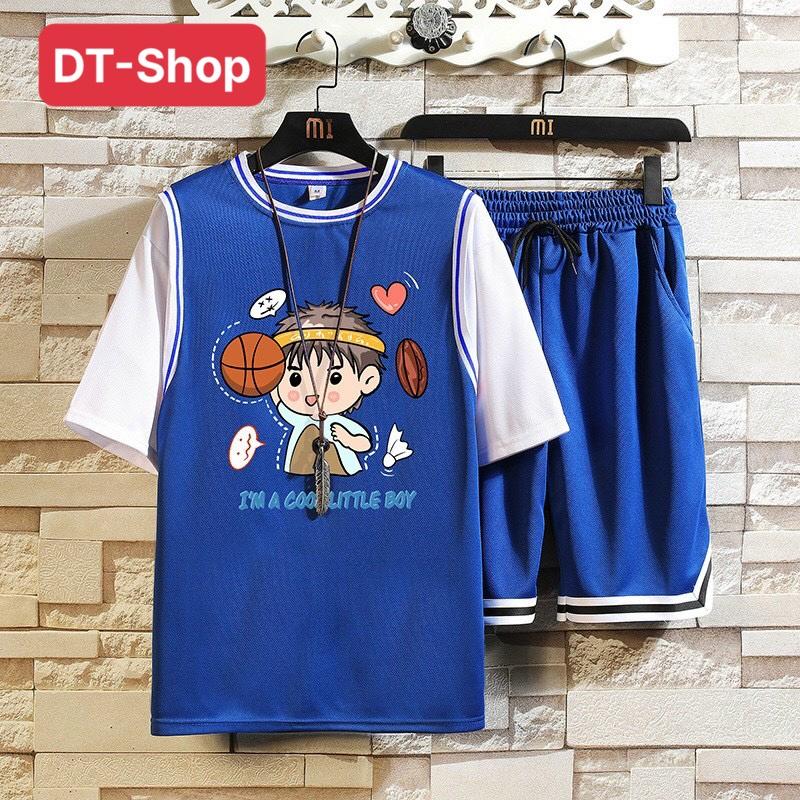 Đồ Bộ Nam LITTLE BOY FREESHIP Bộ thể thao nam Phối Viền Sọc Phong Cách Hàn Trẻ Trung Năng Động Mùa Hè DT-Shop