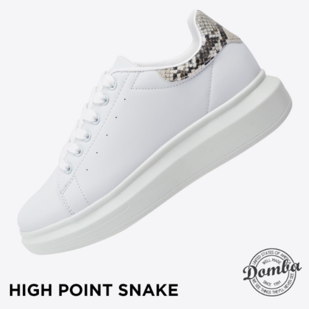 Giày Domba High Point Blue Ocean H-9021bo (White/Db Snake)) Nam Nữ - Phối Đồ Đa Dạng (Váy, Crotop, Quần Jean,…)